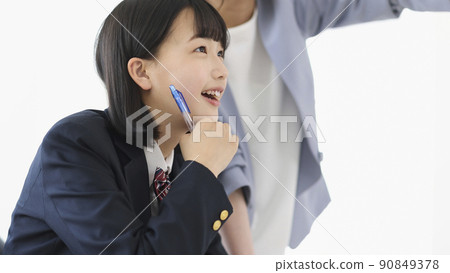 Female students taking classes at cram school Junior high school high school students Female students taking classes at cram school Junior high school high school students 90849378