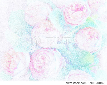 Arrangement of pink roses drawn by pointillism Arrangement of pink roses drawn by pointillism 90850082