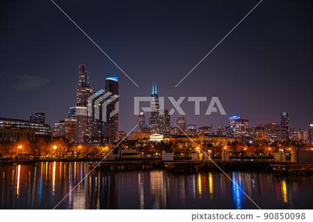 Chicago, USA Night view 90850098