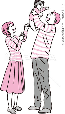 High and high dad and mom full body image_magenta 90851022