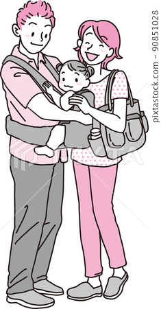 Title Hugging string Daddy mom Full body image _ Magenta 90851028