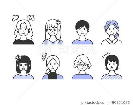 一個憤怒的女人的簡單插圖 一個憤怒的女人的簡單插圖 90851035