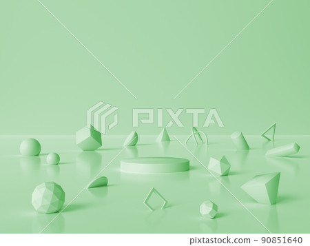 圖綠色與各種類型的固體排列 圖綠色與各種類型的固體排列 90851640