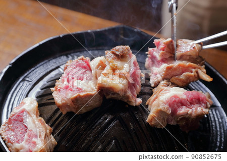 Genghis Khan, cut lamb chunks 90852675