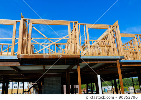 New home construction framing of a house 90852790