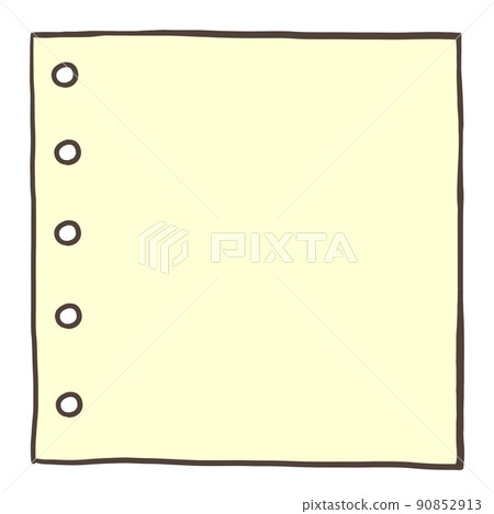 Illustration material notebook memo paper yellow Illustration material notebook memo paper yellow 90852913