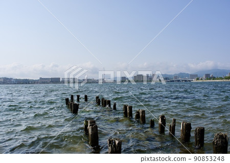 SDGs 中海宍道湖 地質公園指定的宍道湖美麗的海岸 SDGs 中海宍道湖 地質公園指定的宍道湖美麗的海岸 90853248