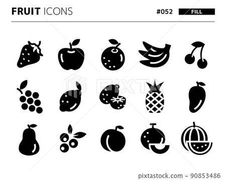 水果相關的填充樣式圖標 set_052 水果相關的填充樣式圖標 set_052 90853486