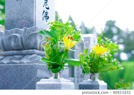 An image of a visit to a grave An image of a visit to a grave 90853832
