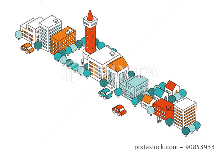 Isometric cityscape illustration 90853933