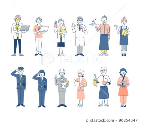 各行各業的人12個男女套裝 各行各業的人12個男女套裝 90854347