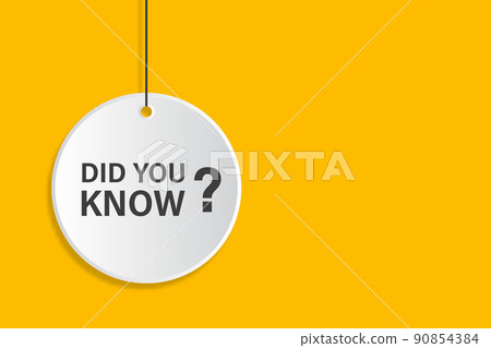 Did you know hanging signs on yellow background education concept for business, marketing, flyers, banners, presentations and posters. illustration 90854384