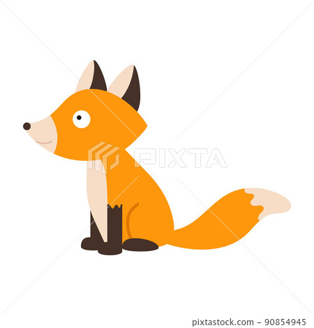 Cute little fox isolated. Cartoon animal character for kids cards, baby shower, invitation, poster, t-shirt, house decor. Vector stock illustration. Cute little fox isolated. Cartoon animal character for kids cards, baby shower, invitation, poster, t-shirt, house decor. Vector stock illustration. 90854945