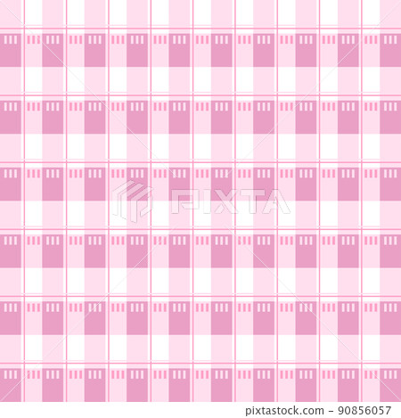 Pink and white plaid pattern background or pink plaid on fabric pattern 90856057