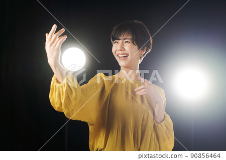 Musical stage black background 90856464