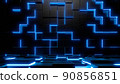 Neon cube background 90856851