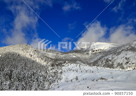 View from the tsubo garden of Mt. Kitayokodake in the midwinter 90857150