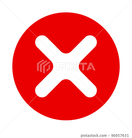 Cross mark icon. red. 90857631