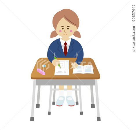 Illustration image of a student desperately trying hard to study for an exam 90857642