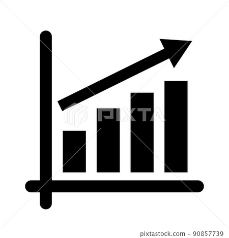 上升圖表圖標。條狀圖。 上升圖表圖標。條狀圖。 90857739