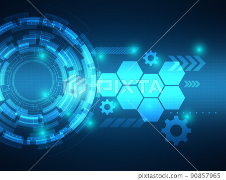 abstract blue futuristic cyber technology background 90857965