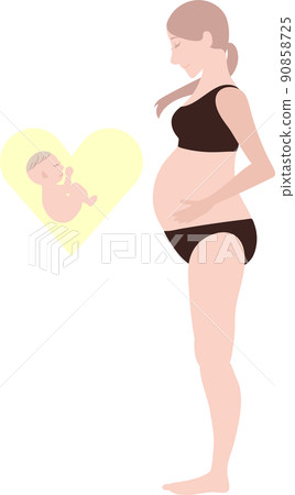 Big belly mother and baby Big belly mother and baby 90858725
