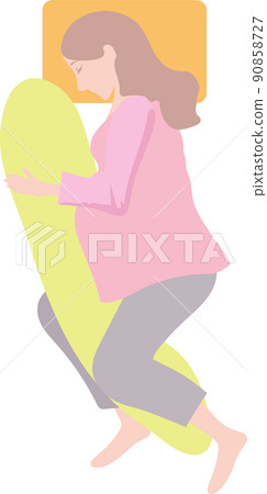 Pregnant woman sleeping in a pillow 90858727