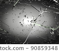 Pieces of glass broken or cracked or smashed 90859348