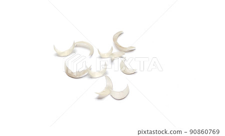 Pile of human nails isolated on white background. 90860769