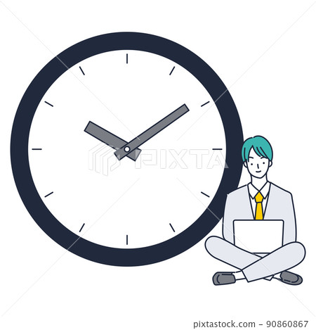 一個高效工作的人的插圖素材 90860867