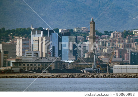 genoa italy lanterna lighthouse from the sea genoa italy lanterna lighthouse from the sea 90860998