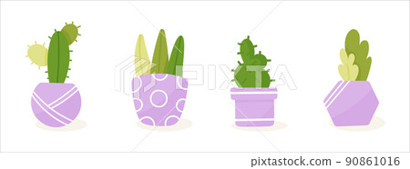 Home flowers in a pot vector on white background 90861016