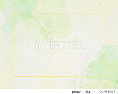 Watercolor paint pale color green bleeding 90861097