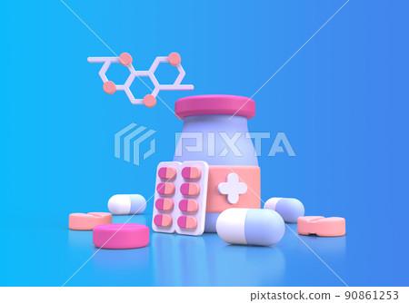 Medicine and drug for drugstore category concept illustration Landing page template for background Medicine and drug for drugstore category concept illustration Landing page template for background 90861253