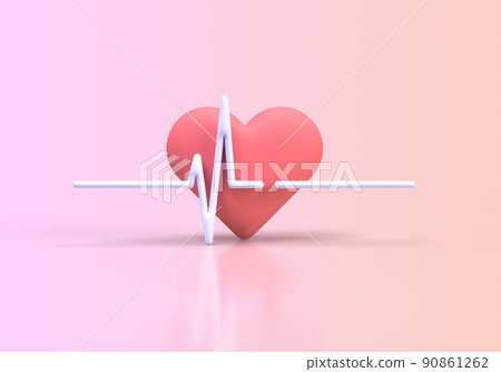 heart beat concept illustration Landing page template for background 90861262