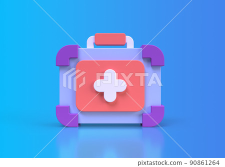 first aid kit concept illustration Landing page template for background 90861264