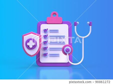 Medical check up concept illustration Landing page template for background 90861272