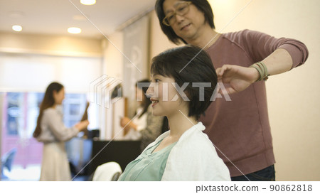 Hair salon young woman beauty Hair salon young woman beauty 90862818