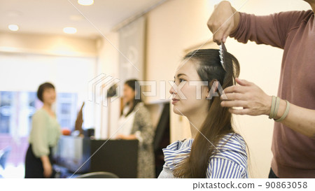 Hair salon young woman beauty Hair salon young woman beauty 90863058