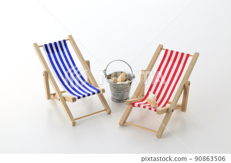 沙灘椅和clamming_feel初夏的標誌 90863506