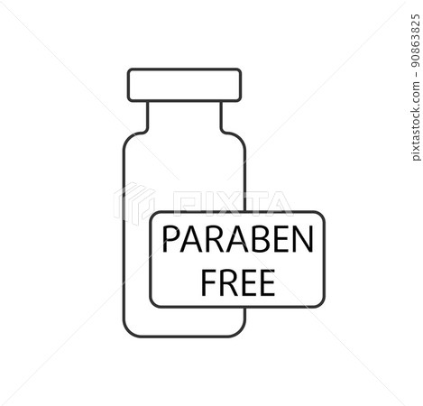 Paraben free icon symbol. Vector stock illustration isolated on white background for packaging design in beauty industry. EPS10 90863825