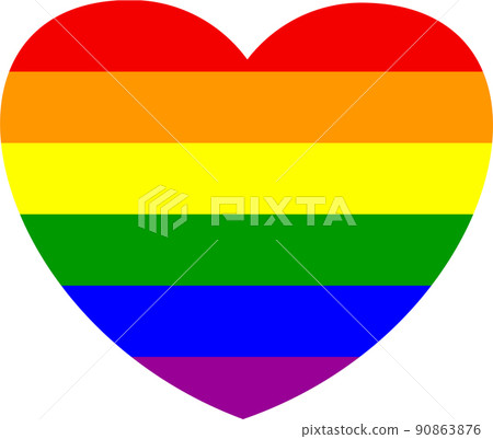 Rainbow brush stroke heart. Pride flag. Symbol of the LGBT Rainbow brush stroke heart. Pride flag. Symbol of the LGBT 90863876