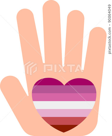 LGBT community. Pride day. Hand with heart in rainbow colors 90864049