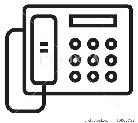 Office phone icon. Landline telephone line symbol 90865758