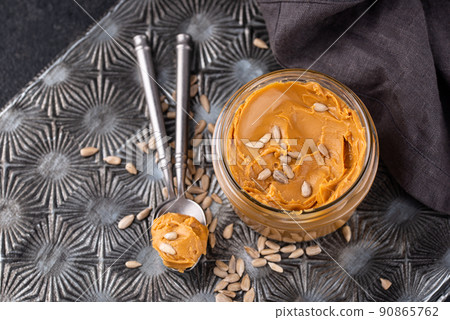 Sunflower butter or sunbutter. Hypoallergenic spread 90865762
