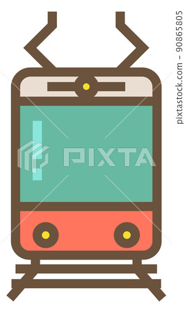 Tram line icon. Public city passenger transport 90865805
