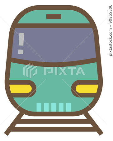 Train icon. Railway transport color line symbol Train icon. Railway transport color line symbol 90865806