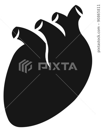 Heart icon. Black human organ. Anatomy sign 90865811
