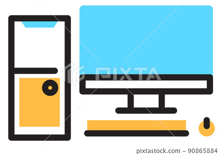 Pc icon. Personal computer desktop. Workplace symbol 90865884
