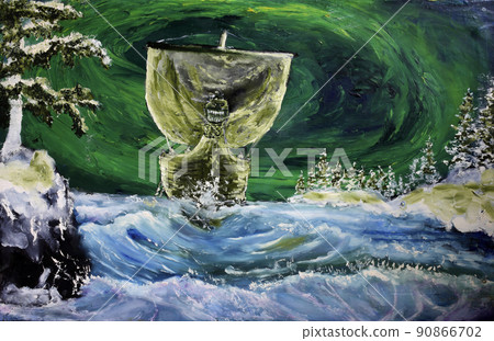 Drakkar and Northern lights 90866702